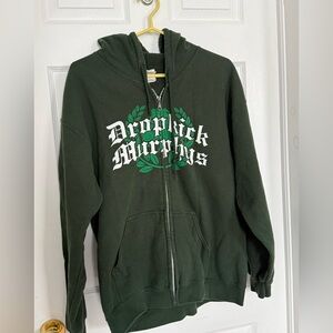 Gildan Dropkick Murphys Dark Green Zip-Up Sweater